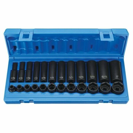 LIGHT HOUSE BEAUTY 0.38 in. Drive Standard & Deep Length Impact Socket Set LI3658244